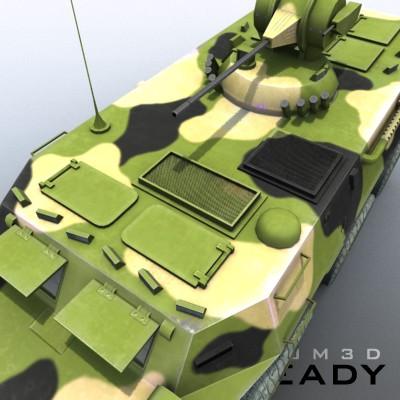 3D Model of Game-ready model of Chinese ZSL92 Wheeled Armoured Vehicle with 2 color schemes. Each scheme include: 3 RGB textures (hull,turret,wheels) and 1 RGBA texture (windows) - 3D Render 5